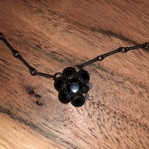 Black beaded short Adjustable 16 inch necklace